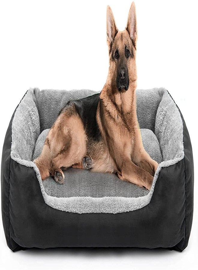 gorgeous Rectangle Shapes and Reversible Soft Velvet Dog Bed for Sleeping and Non-Slip Bottom Pet Bed for Dogs Grey/Black Color (S) - Image 1